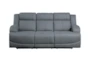 Rosalie Steel Blue 82" Power Reclining Sofa With USB - Front