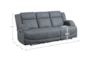 Rosalie Steel Blue 82" Manual Reclining Sofa - Detail
