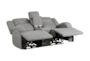 Rosalie Grey 71" Power Reclining Console Loveseat With USB - Detail
