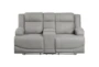 Rosalie Grey 71" Manual Reclining Console Loveseat - Front