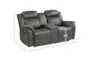 Kirby Grey 74" Reclining Console Loveseat - Detail