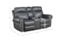 Spivey Grey 75" Power Reclining Console Loveseat With USB - Detail