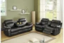 Cameron Black 87" Reclining Sofa With Dropdown Tray - Room