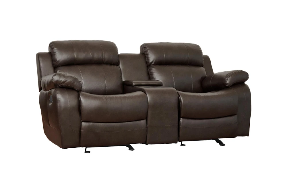 Cameron Brown 78" Reclining Console Loveseat