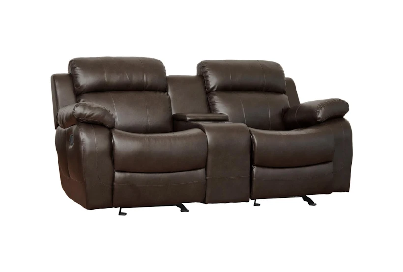 Cameron Brown 78" Reclining Console Loveseat - 360
