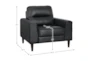 Anslee Black Leather Arm Chair - Detail