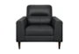 Anslee Black Leather Arm Chair - Front