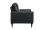 Anslee Black Leather Arm Chair - Side