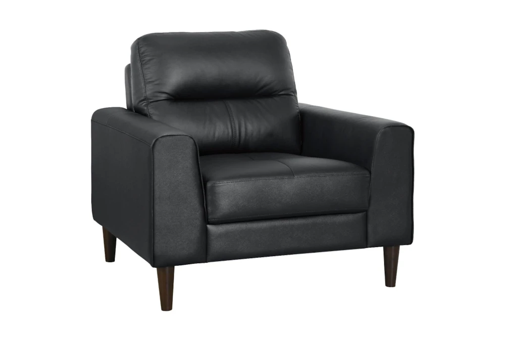 Anslee Black Leather Arm Chair