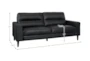 Anslee Black 76" Leather Sofa - Detail