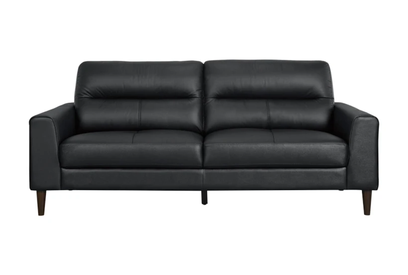 Anslee Black 76" Leather Sofa - 360