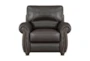 Sidney Dark Brown Leather Arm Chair - Front