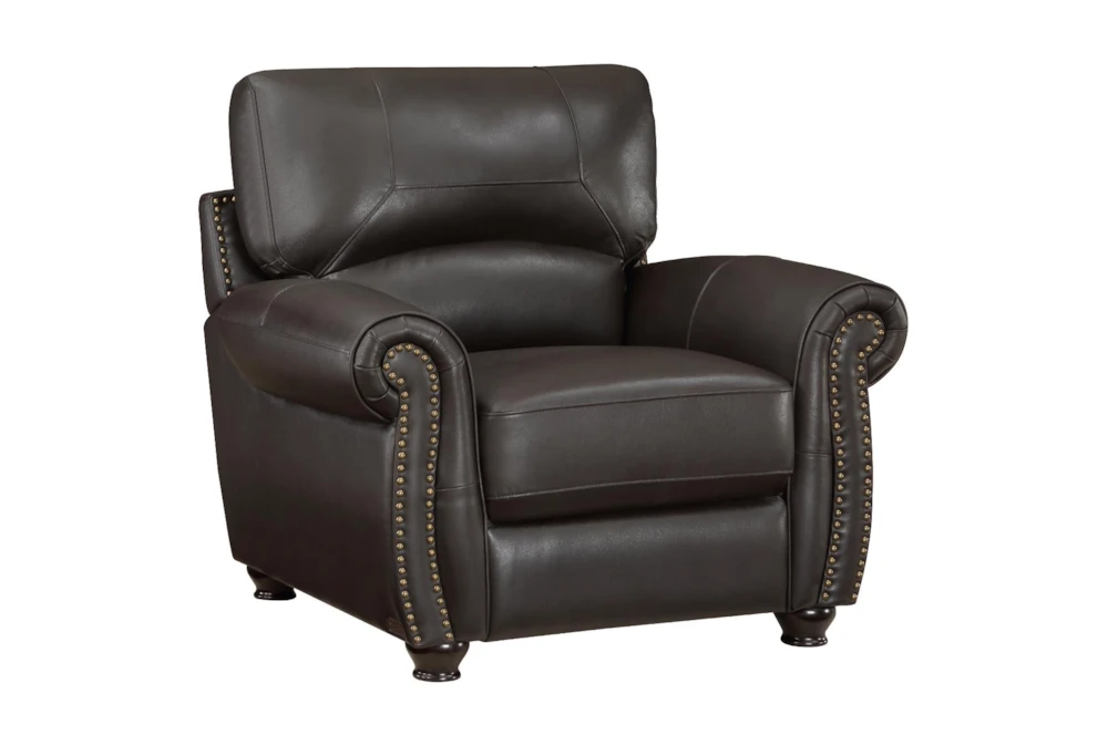 Sidney Dark Brown Leather Arm Chair
