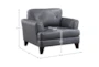 Saben Burnish Grey Leather Arm Chair - Detail