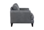 Saben Burnish Grey Leather Arm Chair - Side