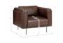 Hazen Brown Leather Arm Chair - Detail