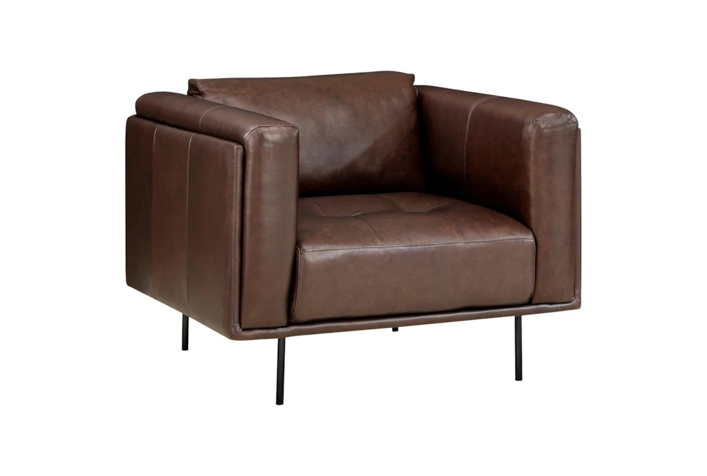 Hazen Brown Leather Arm Chair