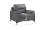 Carmel Dark Grey Leather Arm Chair - Detail