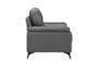 Carmel Dark Grey Leather Arm Chair - Side