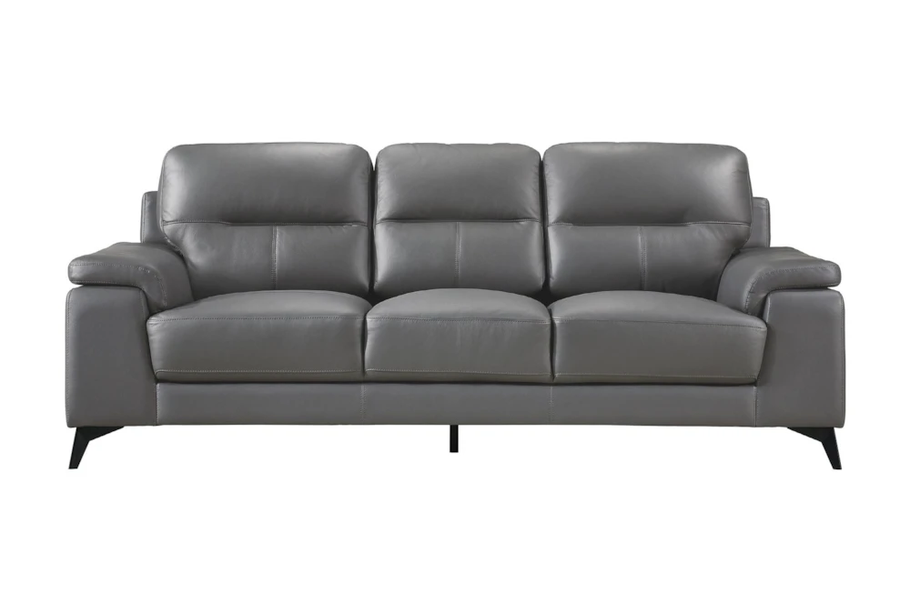 Carmel Dark Grey 89" Leather Sofa