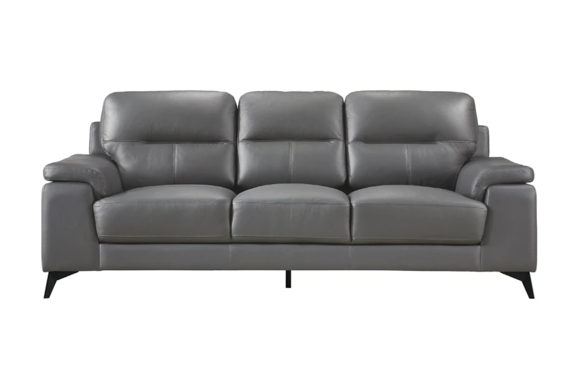 Carmel Dark Grey 89" Leather Sofa - 360