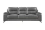 Carmel Dark Grey 89" Leather Sofa - Front