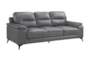 Carmel Dark Grey 89" Leather Sofa - Signature
