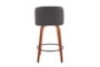 Tori Walnut and Grey Faux Leather Counter Stool Set Of 2 - Back