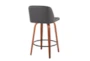 Tori Walnut and Grey Faux Leather Counter Stool Set Of 2 - Back