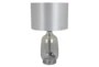 24" Gray Transparent Glass Cylinder Bulb Table Lamp With Grey Shade - Signature