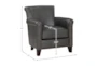 Odessa Dark Grey Leather Accent Chair - Detail