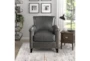 Odessa Dark Grey Leather Accent Chair - Room