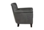 Odessa Dark Grey Leather Accent Chair - Side