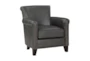 Odessa Dark Grey Leather Accent Chair - Signature