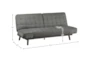 Dunstan Dark Grey 80" Convertible Sleeper Sofa Bed - Detail