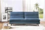 Discus Blue 75" Convertible Sleeper Sofa Bed - Room