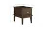 18" Brown 2 Drawer End Table - Detail