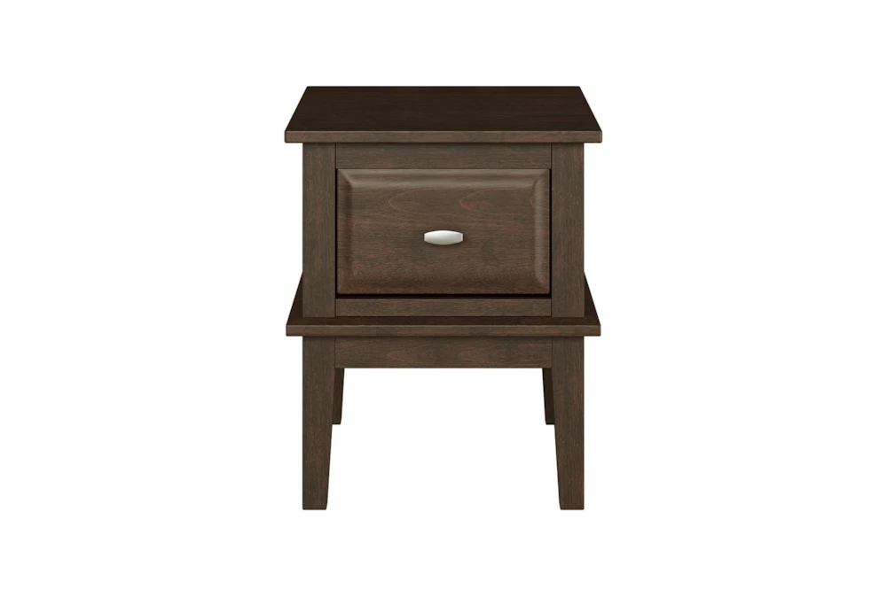 18" Brown 2 Drawer End Table