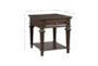 23" Brown Traditional 1 Drawer End Table - Detail