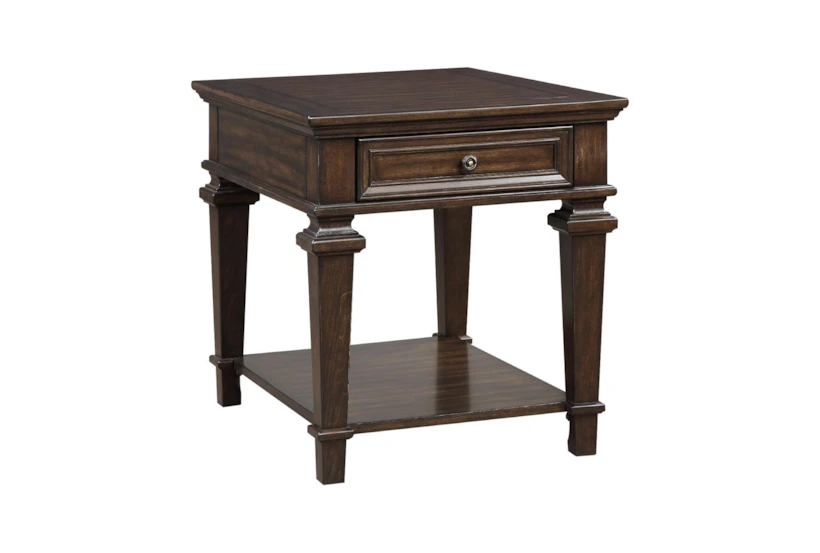23" Brown Traditional 1 Drawer End Table - 360