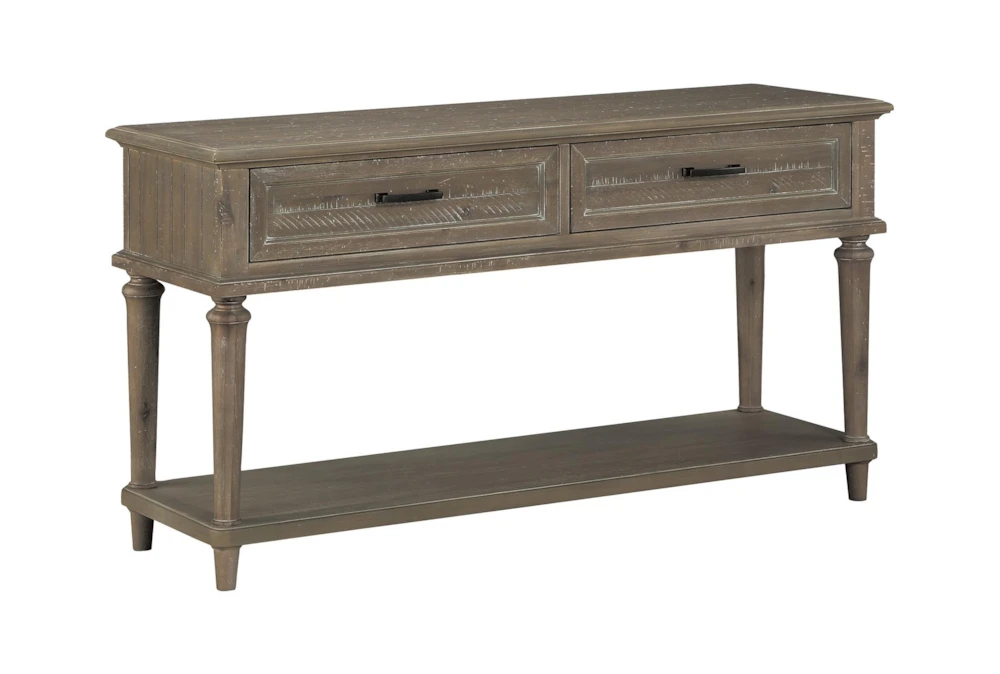 54" Grey Traditional 2 Drawer Console Table