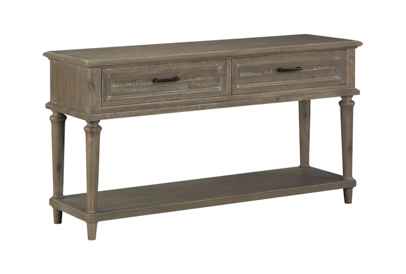 54" Grey Traditional 2 Drawer Console Table - 360