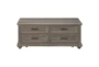 48" Grey Traditional 4 Drawer Coffee Table - Front