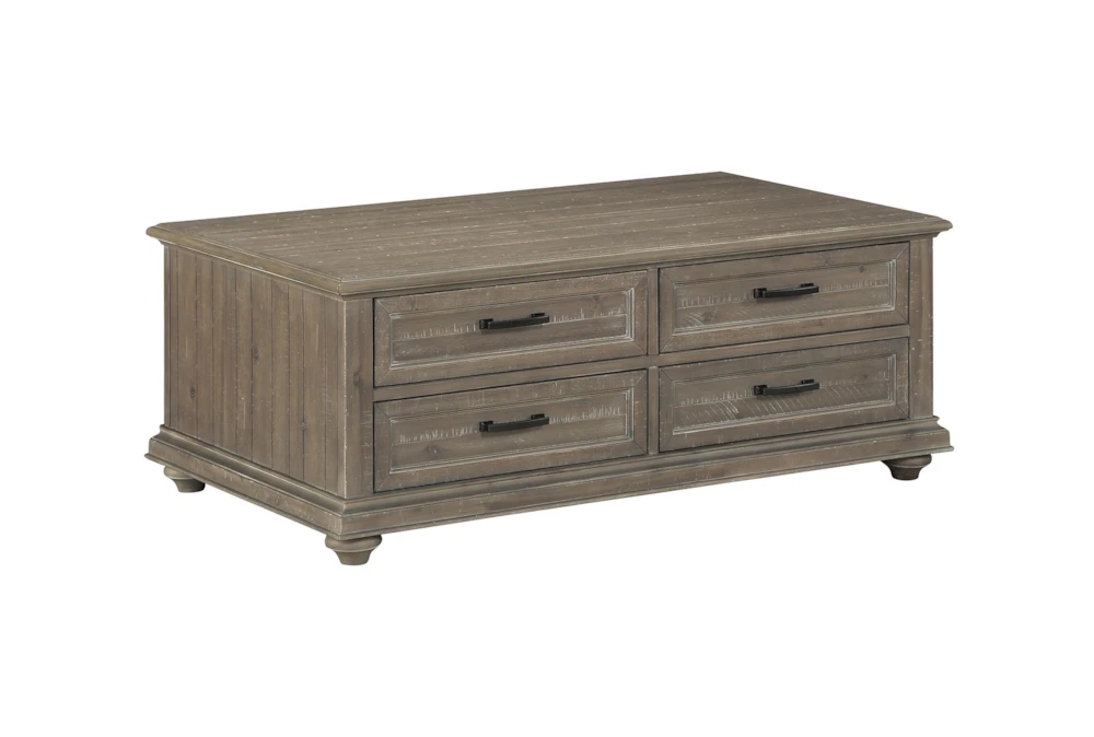 48" Grey Traditional 4 Drawer Coffee Table