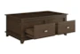 46" Brown Lift-Top Coffee Table - Detail