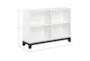 42" White 4 Shelf Low Bookshelf Console - Detail