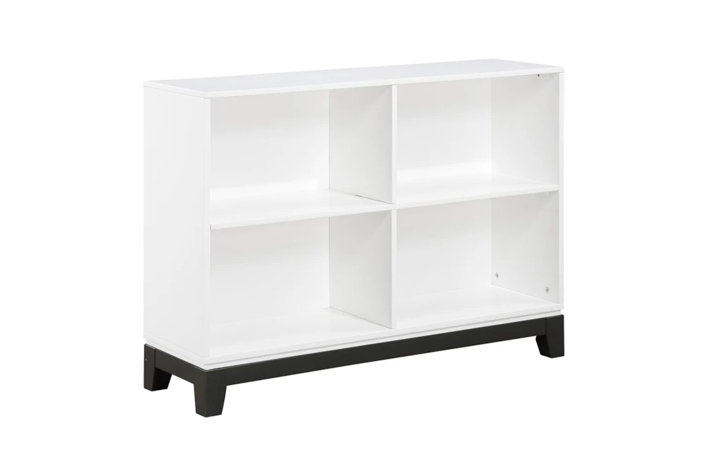 42" White 4 Shelf Low Bookshelf Console