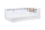 Clancy White Twin Wood Bookcase Corner Bed With USB - Detail