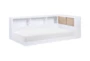 Clancy White Twin Wood Bookcase Corner Bed With USB - Signature