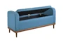 42" Modern Blue Wood Rail Bedroom Storage Bench - Detail